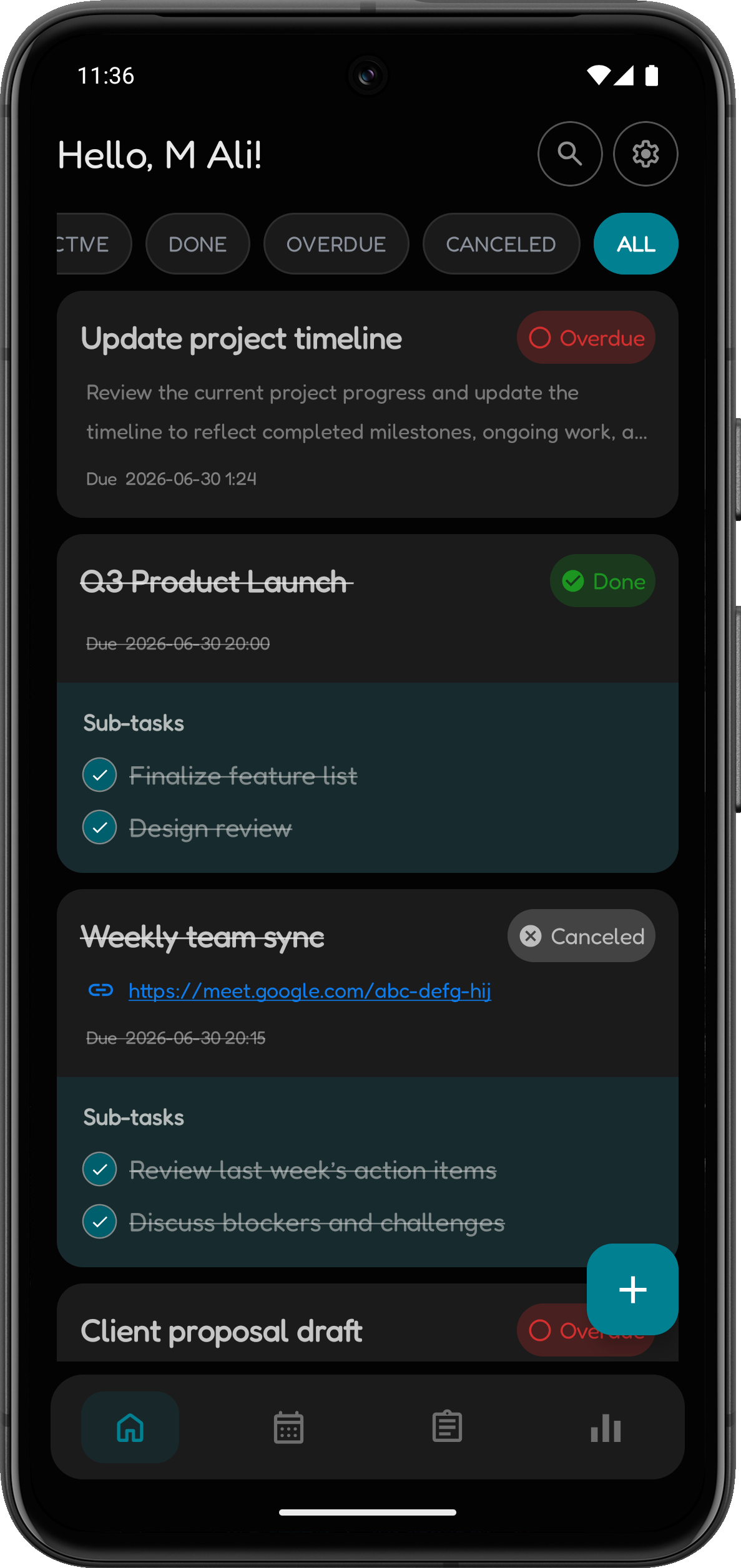 Taskaro mobile app